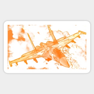 Aviation Fighter Jet orange Sticker